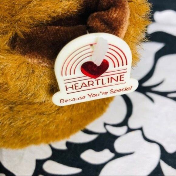 Vtg Heartline Teddy Bear Plush Because You Are Special 1987 Crochet Collar 13” - Picture 9 of 11